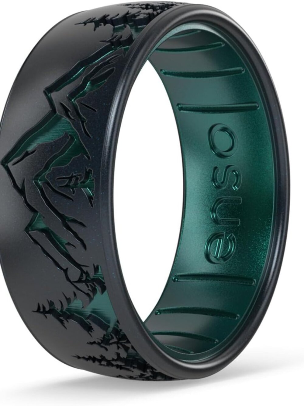 Comfortable Etched Silicone Rings - Nature-Inspired Classic Design, Flexible Fit